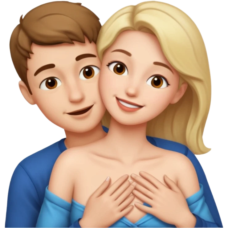 Boy kiss on boobs emoji
