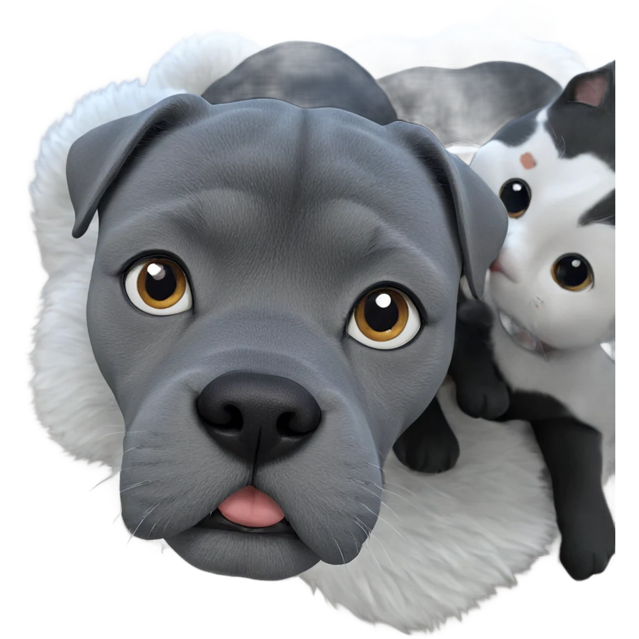 realistic cat and dog duo emoji