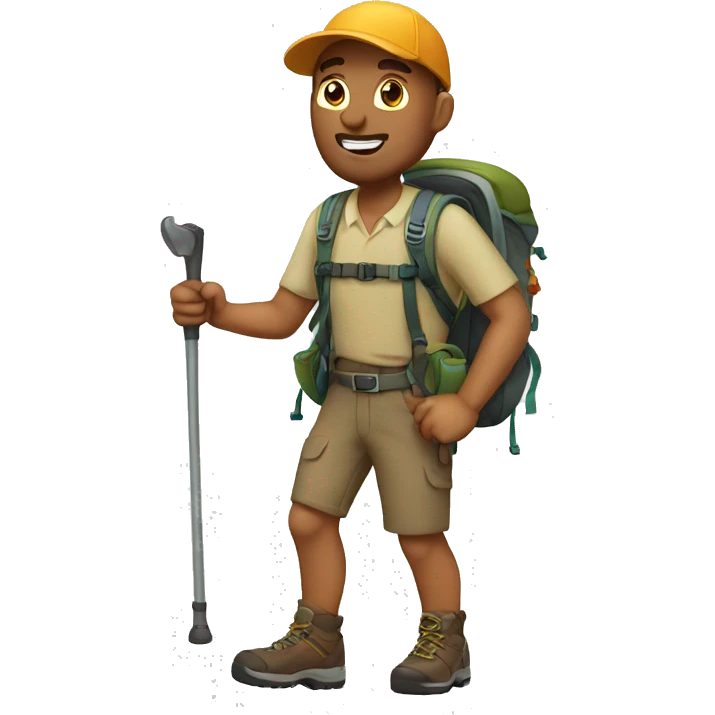 hiking man emoji