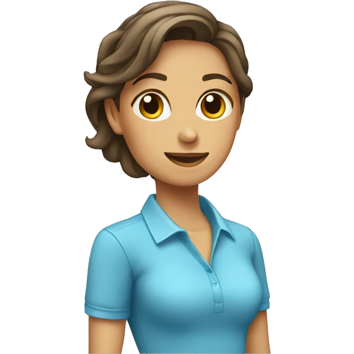 Mujer con polo celeste emoji