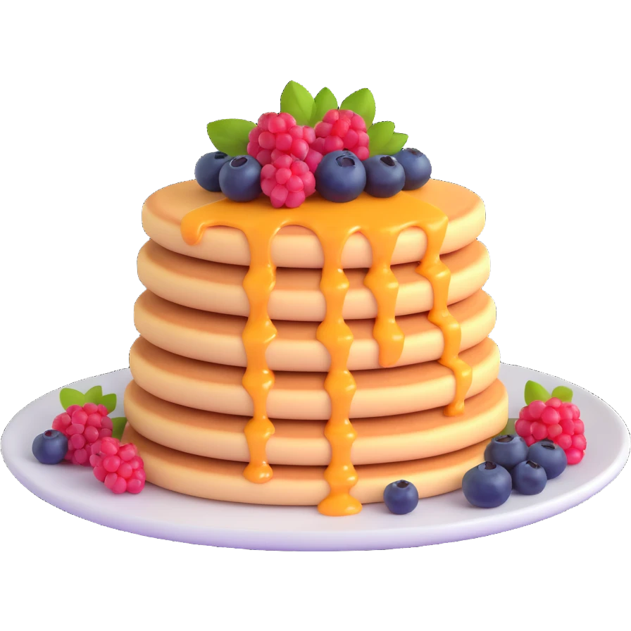 cheese pancakes with berries emoji