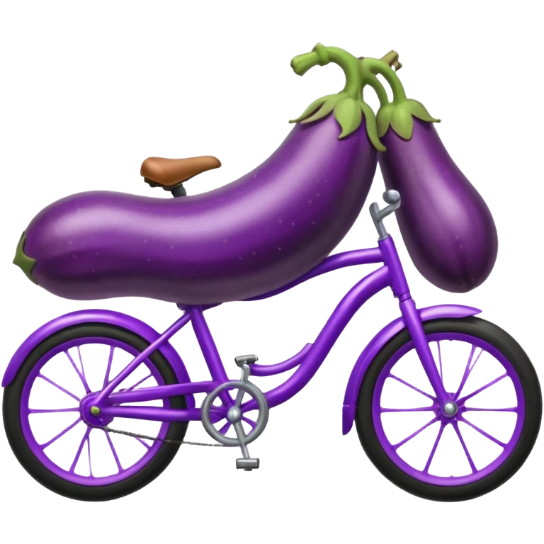 eggplant on top of bike emoji