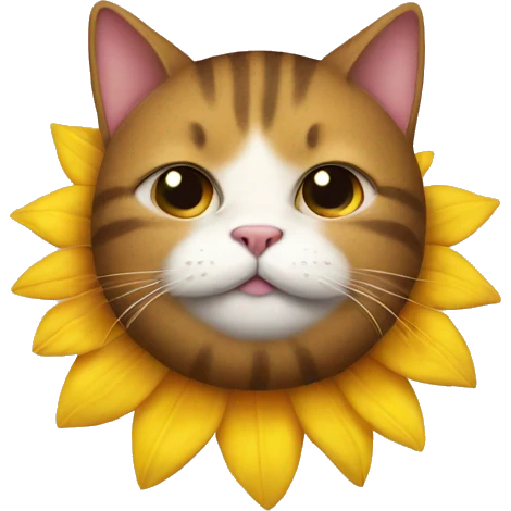 fat cat in a sunflower costume emoji