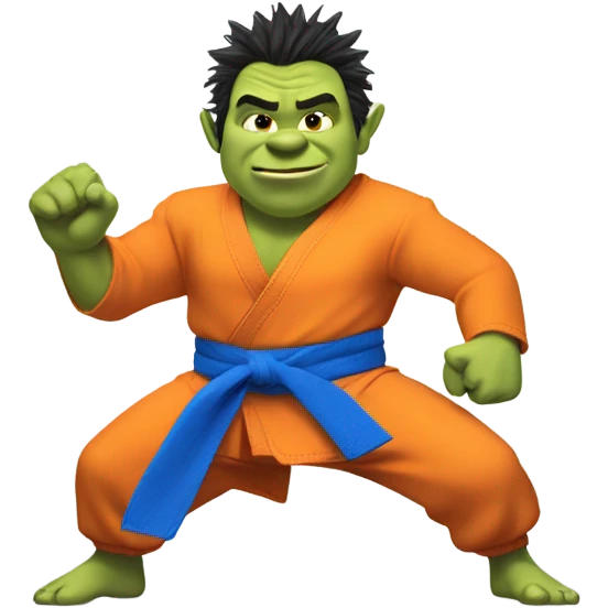 Shrek with goku anime emoji