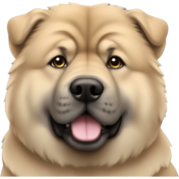 Beige grey chow-chow black muzzle emoji
