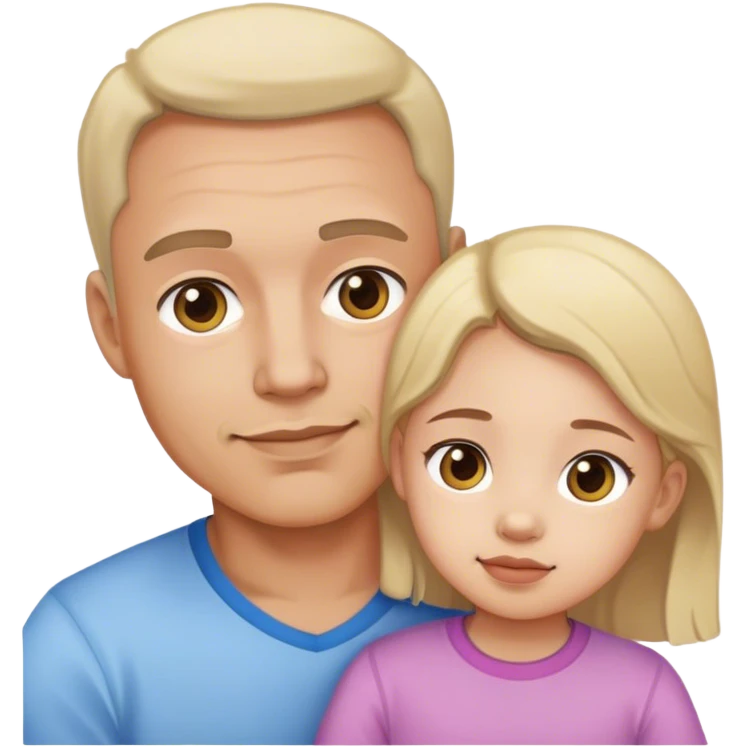 Dad and little daughter  emoji