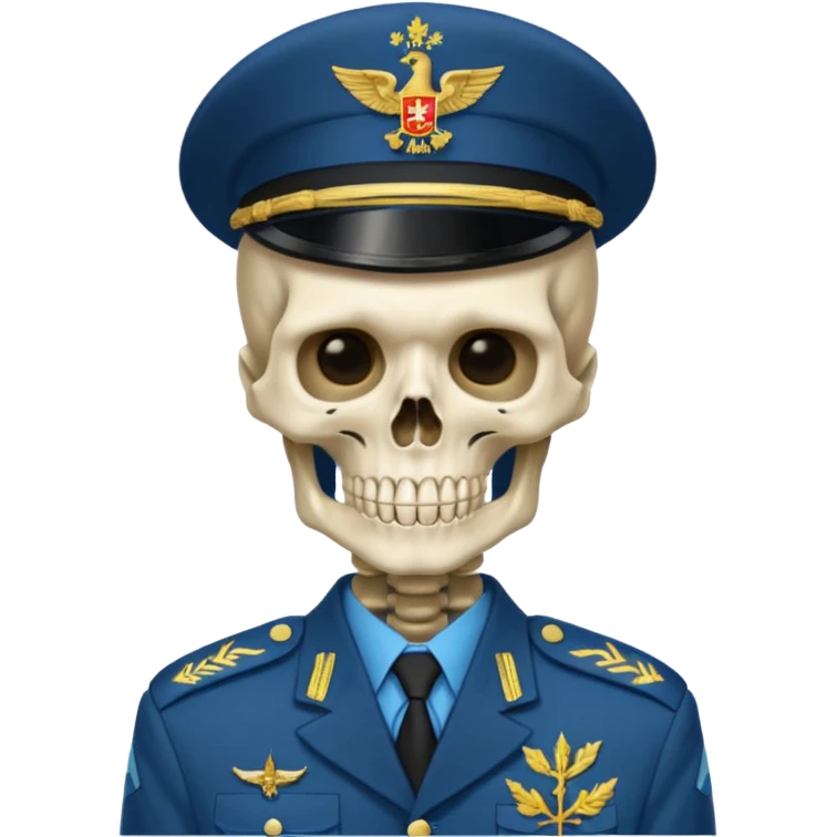 generate a very realistic skeleton in Ukrainian military uniform emoji