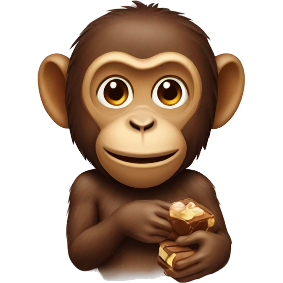 monkey with a chocolate emoji