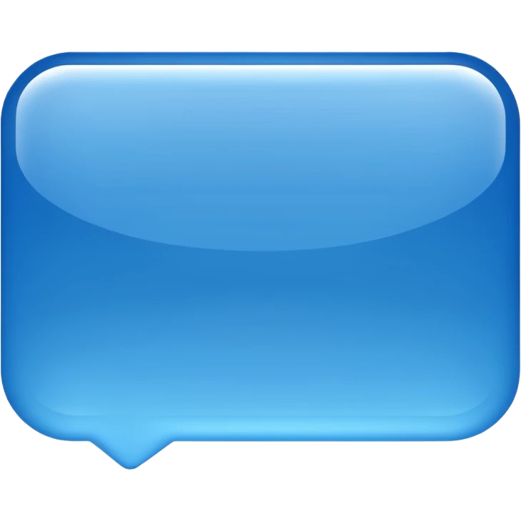 blue rectangular message bubble, no text emoji