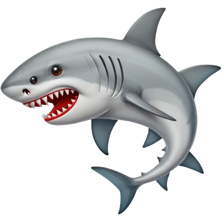 Tiburón con tenis rojos y macheta emoji