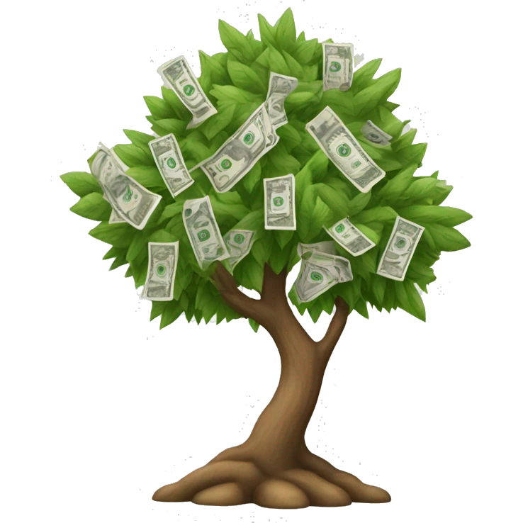 Árbol con hojas de billetes  emoji