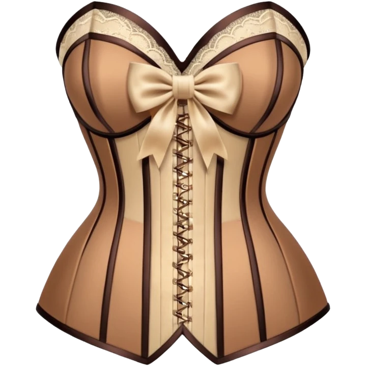brown beige corset with bow emoji