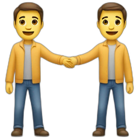 Homme qui lève les deux mains emoji