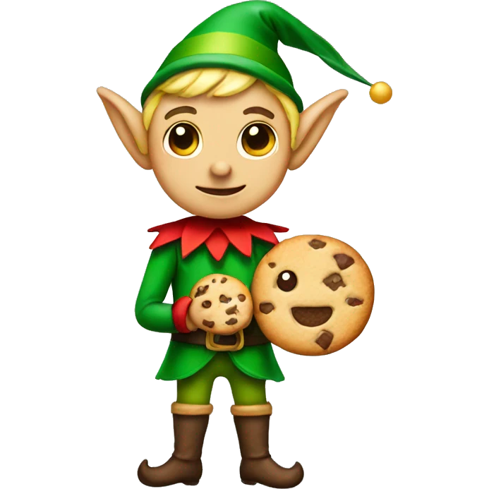 elf with a cookie emoji