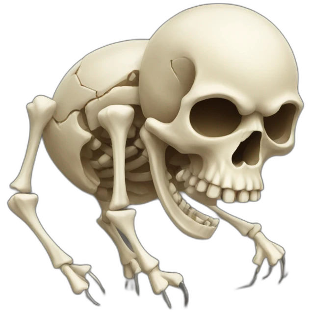 Giant skull with small running legs emoji