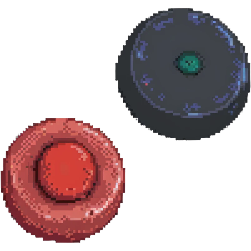 Pale red blood cell next to a normal red blood cell showing anemia comparison emoji