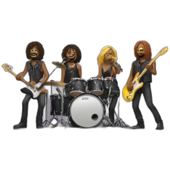 art rock band playing on a stage emoji