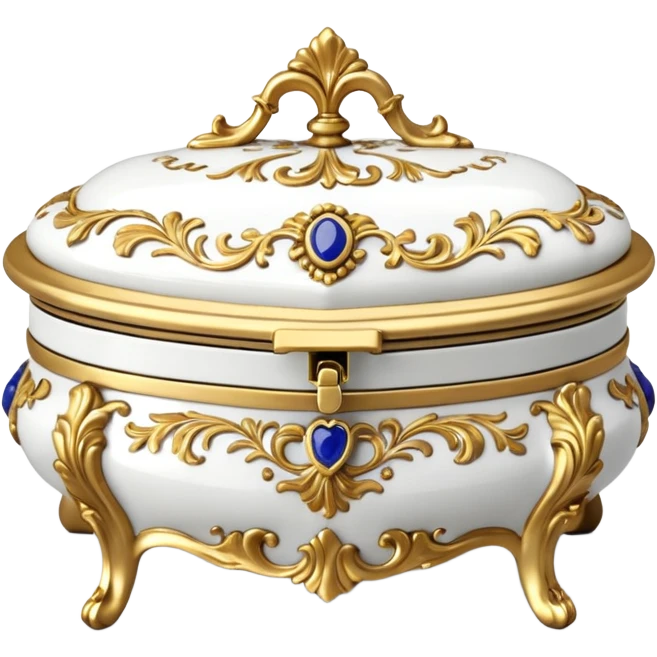 Vintage rococo white jewelry box emoji