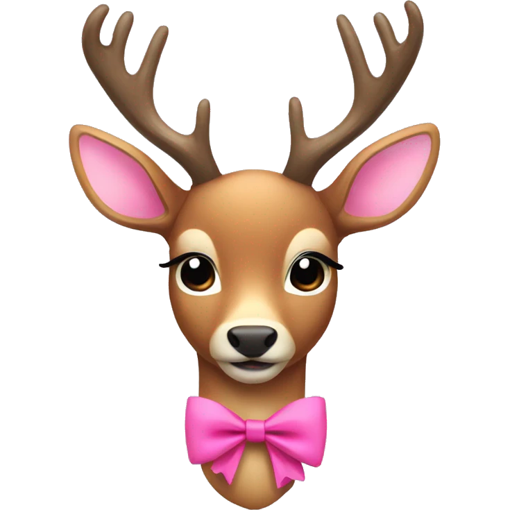 Deer with pink bow emoji
