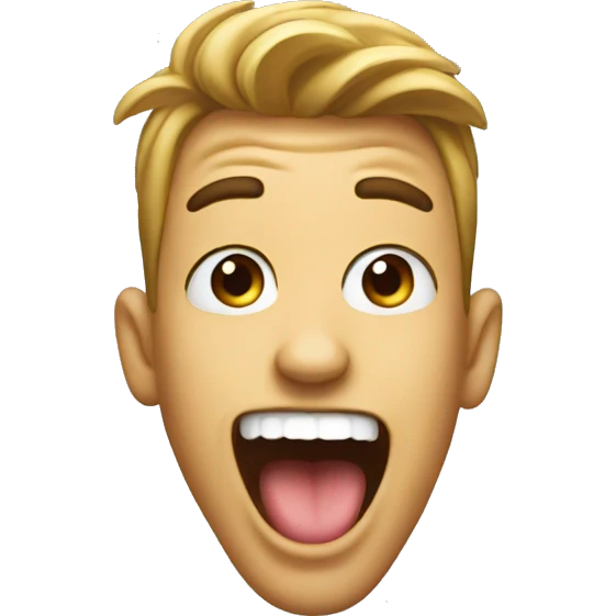 male sticking tongue out with excitement  emoji