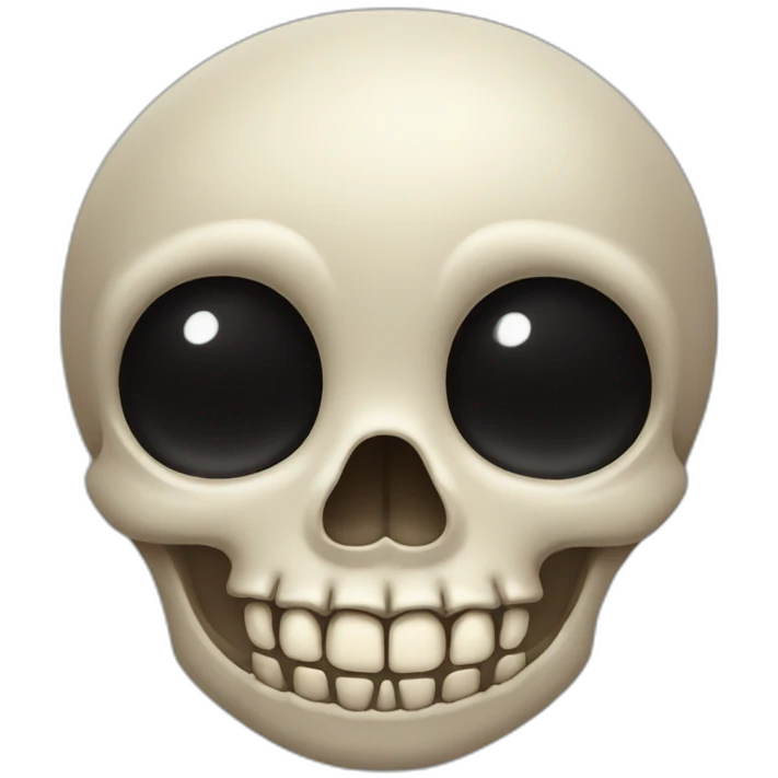 Lip biting emoji of a skull emoji