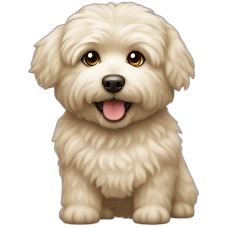 blonde eskipoo dog with brown hairs emoji