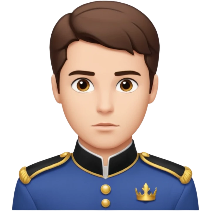 adult prince eric with serious facial expression and prince uniform emoji