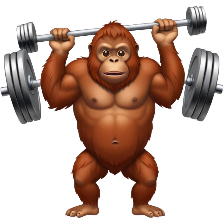 Orangutan with barbell emoji
