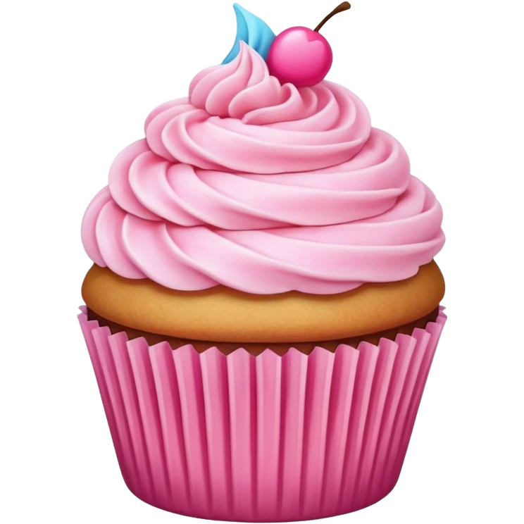 Cupcake with pink icing emoji