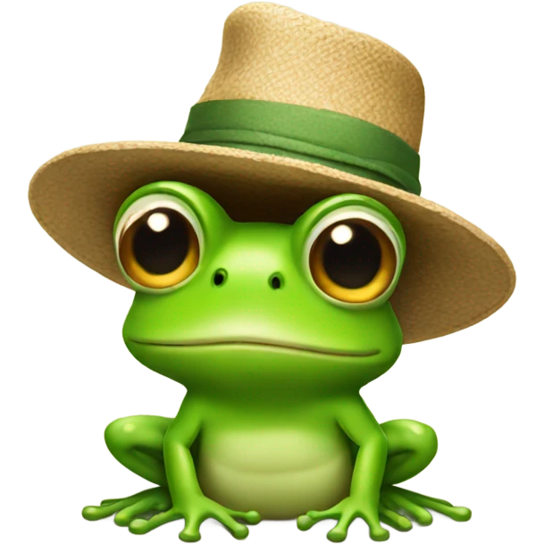Frog wearing a hat emoji