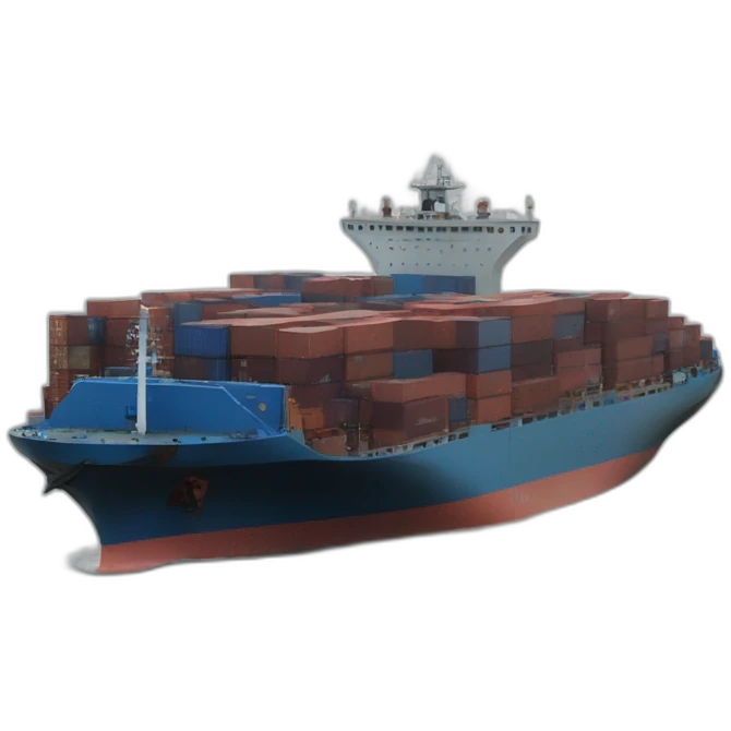 A containers vessel attacked by a misile emoji