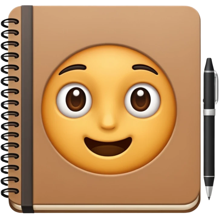 brown school notebook and pen emoji