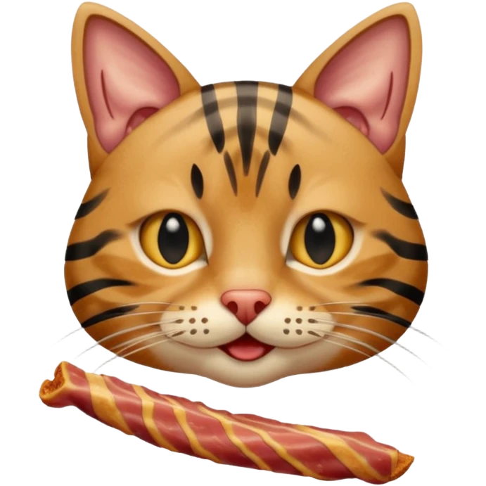 Cat eating BACON emoji