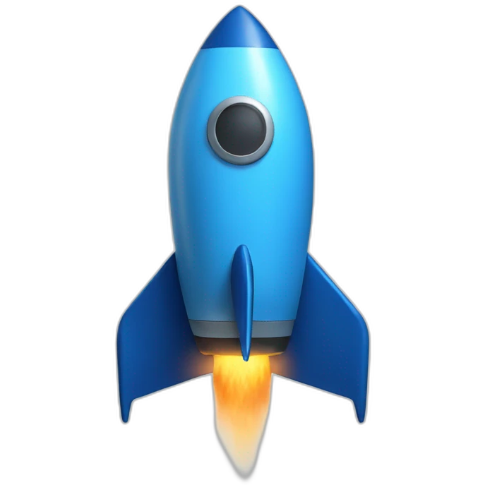 Blue rocket emoji
