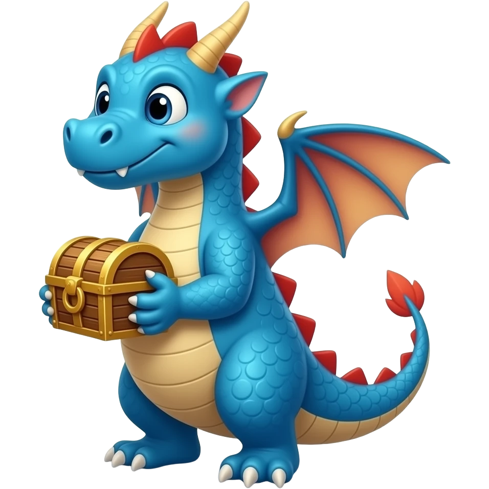 Blue dragon holding cache emoji