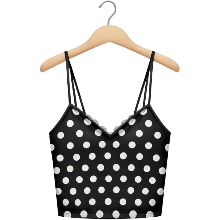 Black with white polka dot camisole top emoji