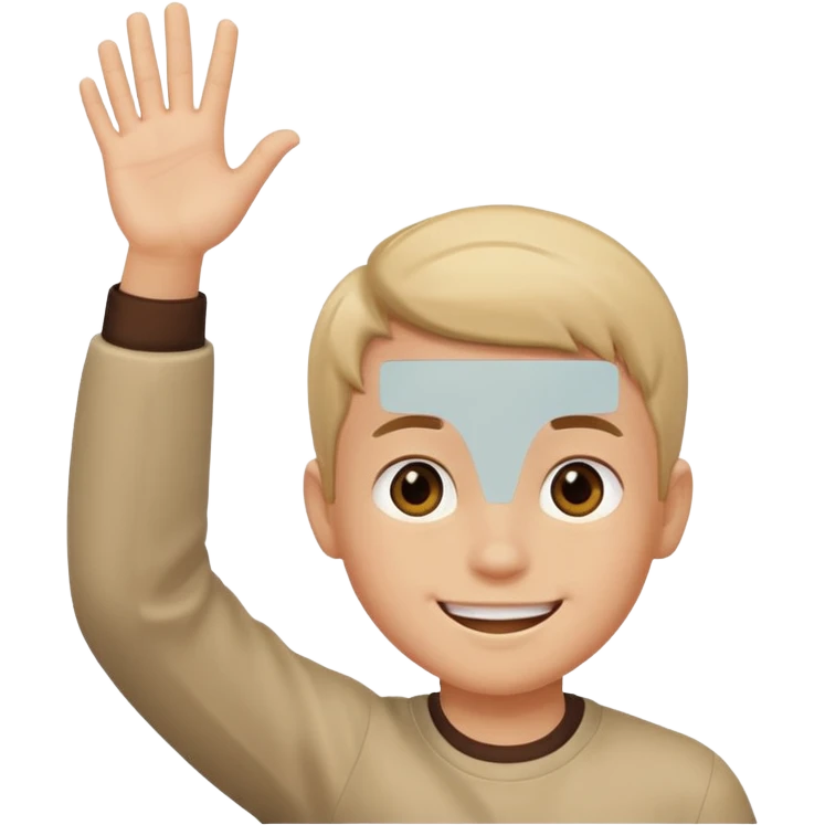 boy raising his hand emoji