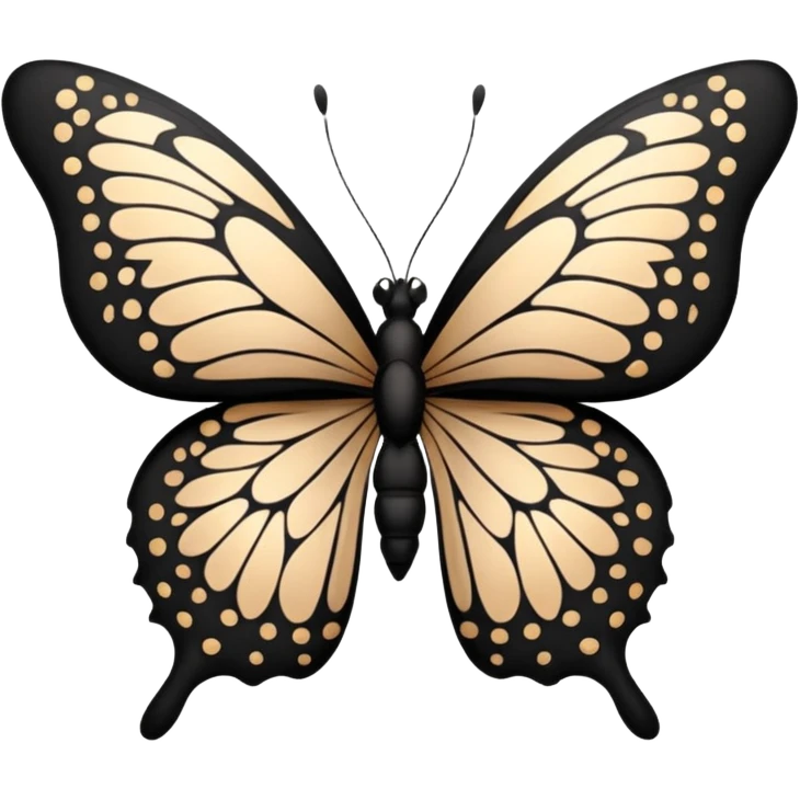 Butterfly full black body emoji