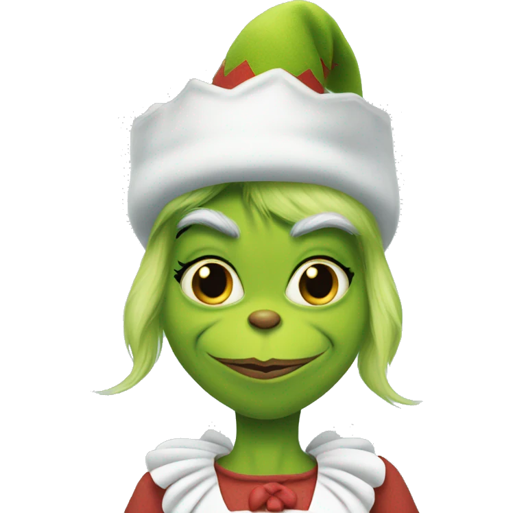 The grinch in a maid outfit  emoji
