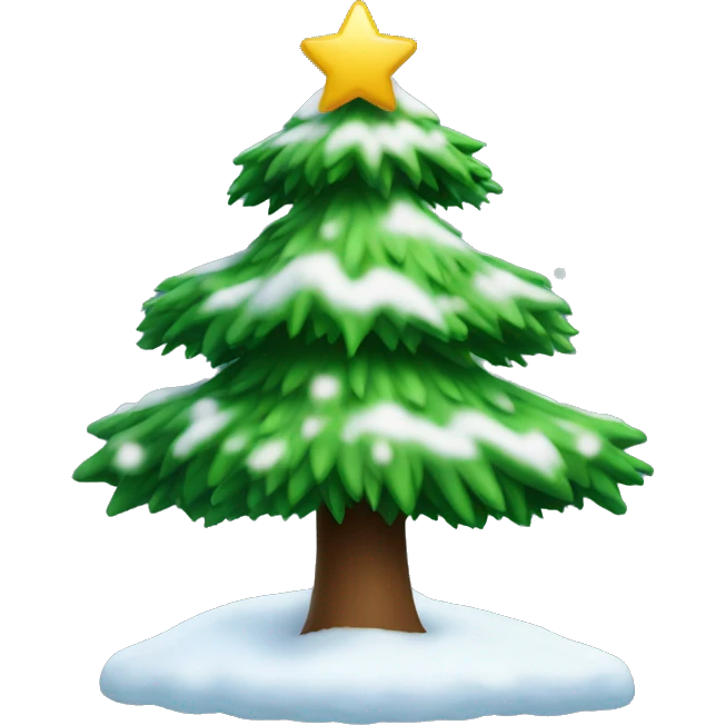 Christmas tree with snow emoji