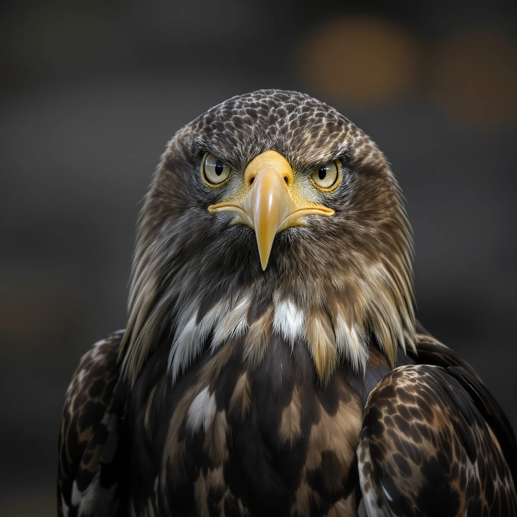 realistic eagle with detailed feathers, sharp eyes, dramatic lighting emoji