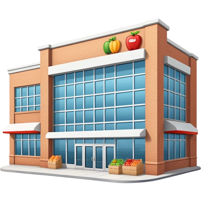 large grocery supermarket building exterior emoji