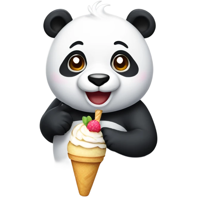 Un panda con helado emoji