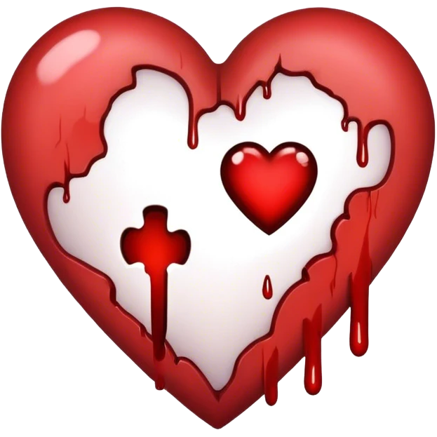 A cut heart with blood emoji