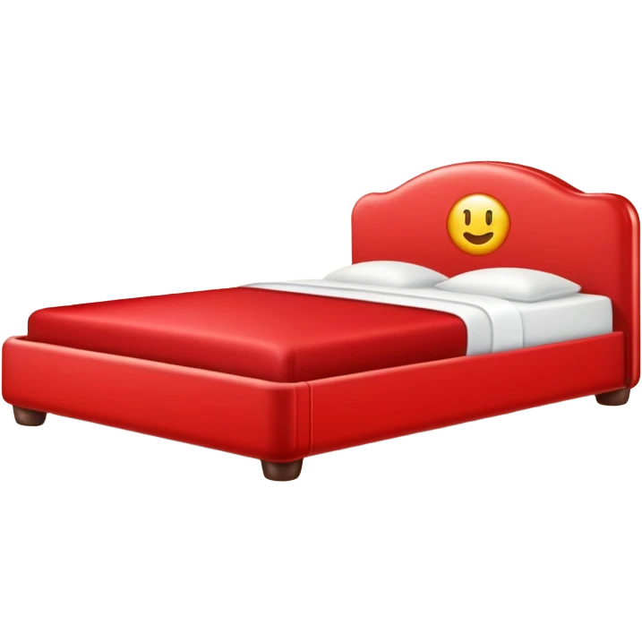 Créame una cama roja con un teléfono Samsung arriba de eya emoji