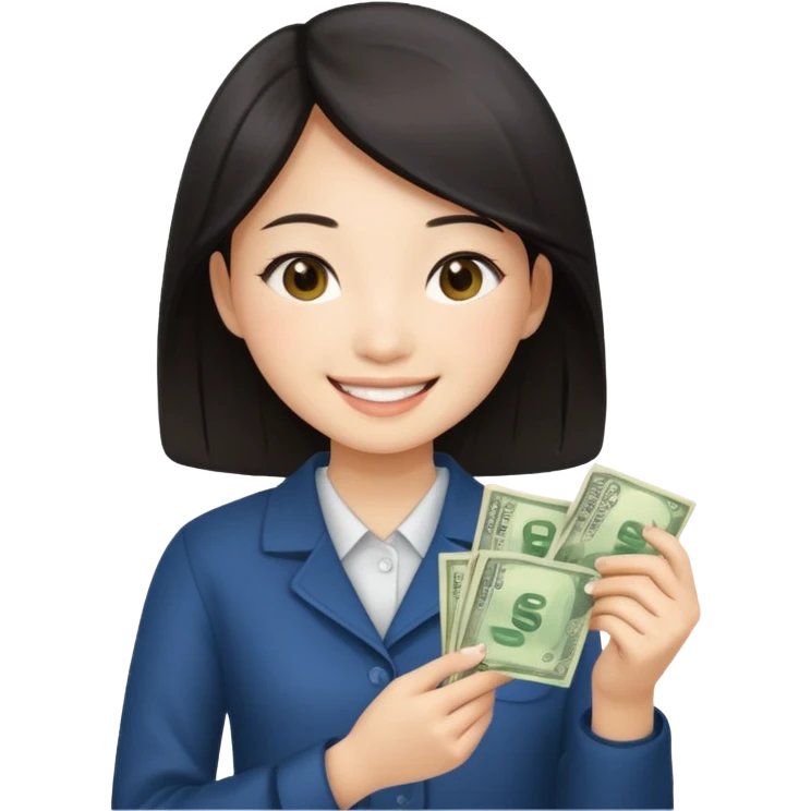 Hot Asian girl with money  emoji