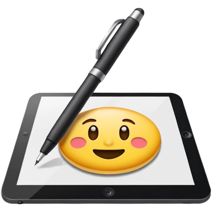 wacom and pen drawing emoji
