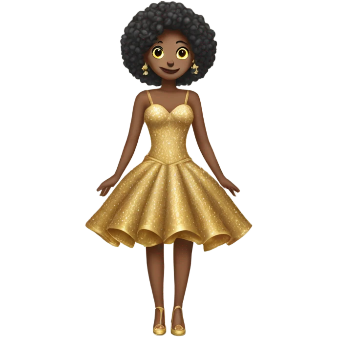 gold sparkly extravagant dress emoji