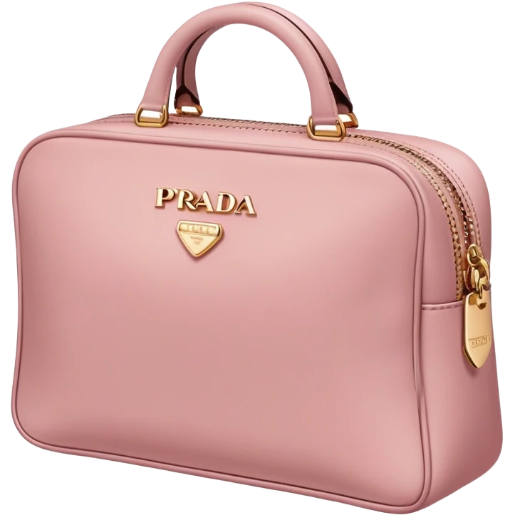Dusty rose coloured prada-logo-cosmetic-bag emoji
