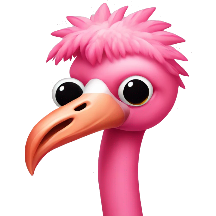 Pink flamingo on a boars emoji